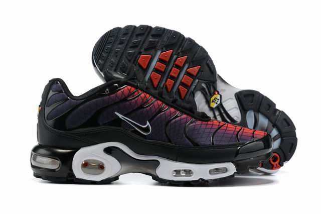 Nike Air Max Plus Tn Men's Running Shoes Black Mix Red-60 - Click Image to Close
